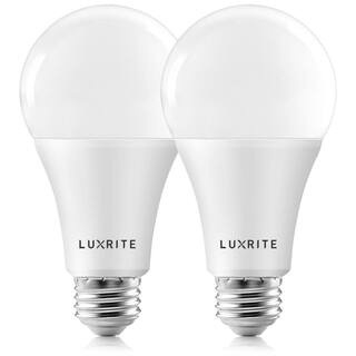 LUXRITE 150-Watt Equivalent A21 Dimmable LED Light Bulbs Enclosed Fixture Rated 4000K Cool White (2-Pack) LR21452-2PK