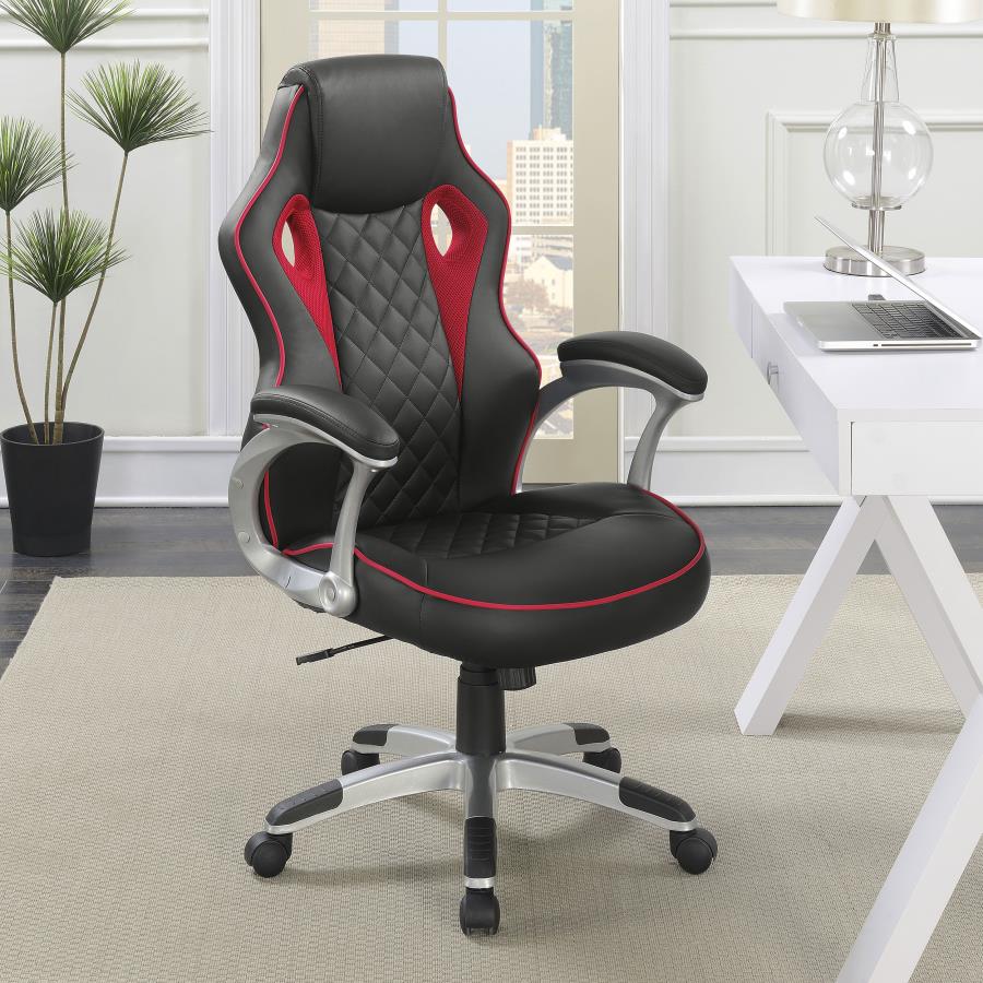 Lucas Upholstered Office Chair Black and Red  -  801497