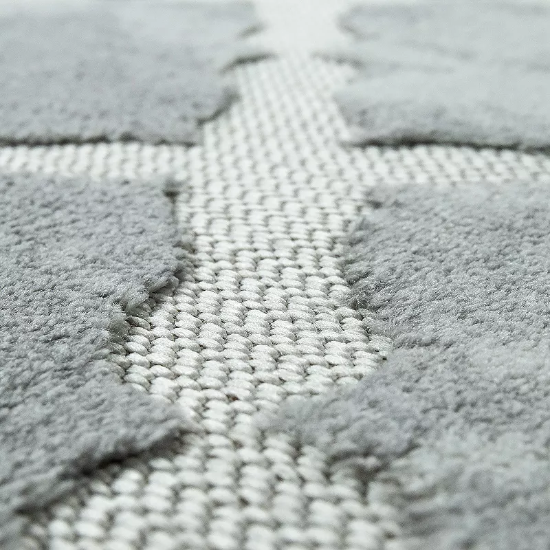 In- and Outdoor Rug Moroccan Style with Diamond Pattern in Light-Grey