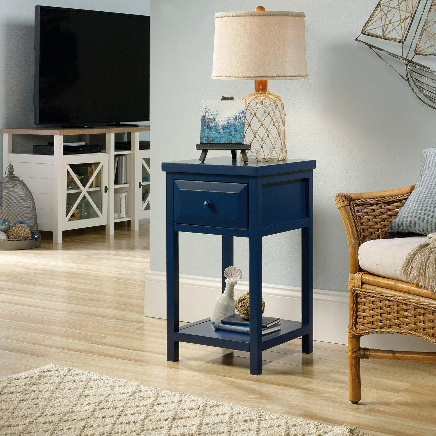 Sauder Cottage Road Side Table Indigo Blue  Crowdfused