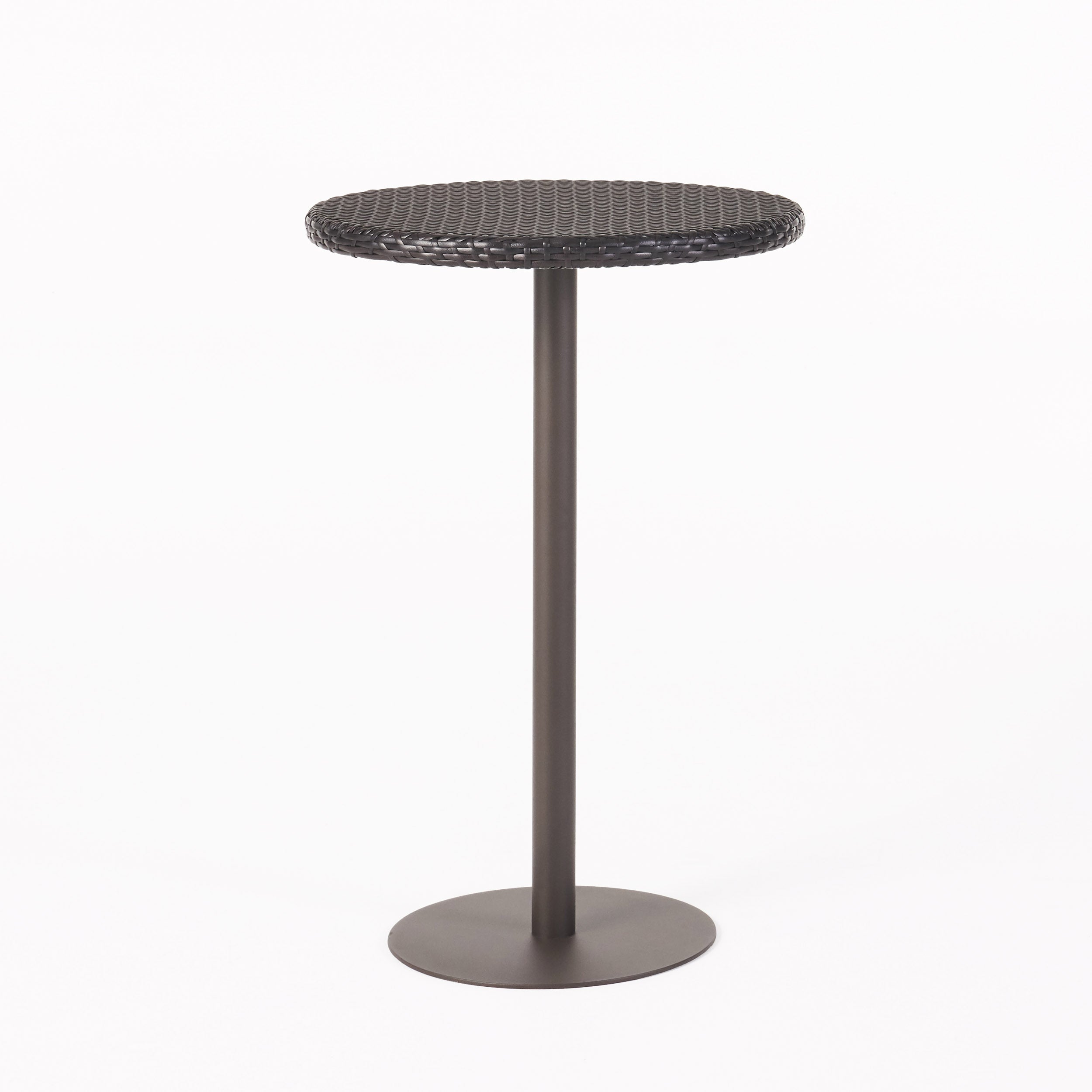 Domicca Outdoor 26 Inch Multi-brown Wicker Round Bar Table