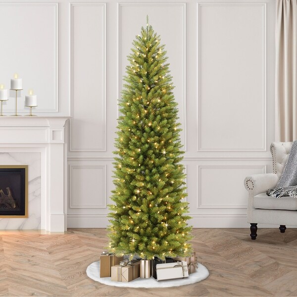 Puleo International 10 ft Pencil Fraser Fir Pencil Christmas Tree with 650 Clear Lights