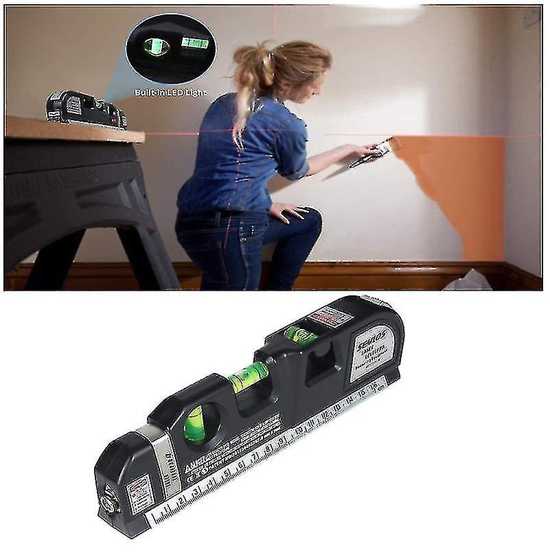 Laser Level Ruler Spirit Level Line Measurement Tool Infrared Ruler