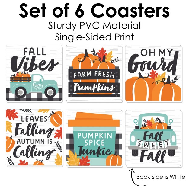 Big Dot Of Happiness Happy Fall Truck Funny Harvest Pumpkin Party Decorations Drink Coasters Set Of 6