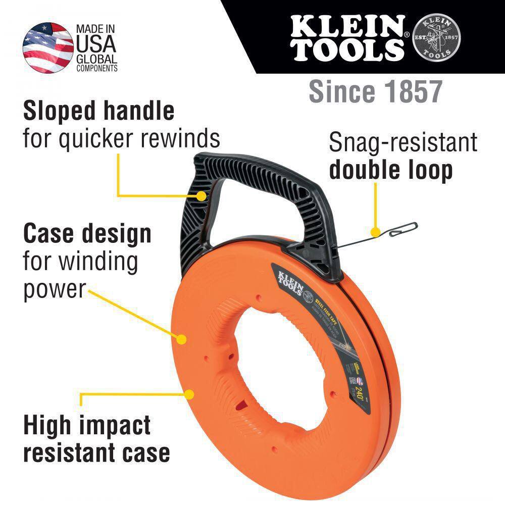 Klein Tools 240 ft. Steel Fish Tape 56334