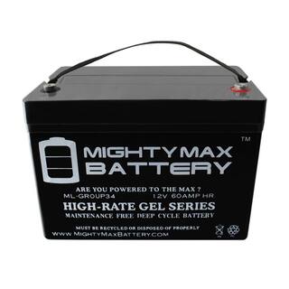 MIGHTY MAX BATTERY 12V Group 34 Replacement Battery For Permobil M300 PS Wheelchair MAX3532918