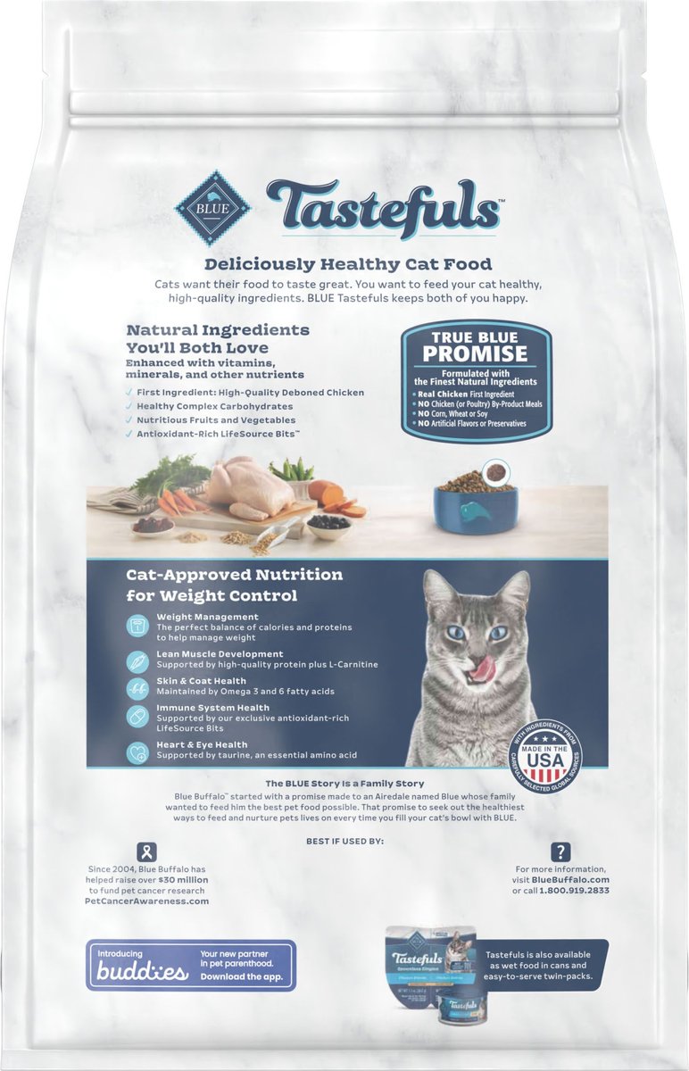 Blue Buffalo Tastefuls Weight Control Natural Chicken  Adult Dry Cat Food