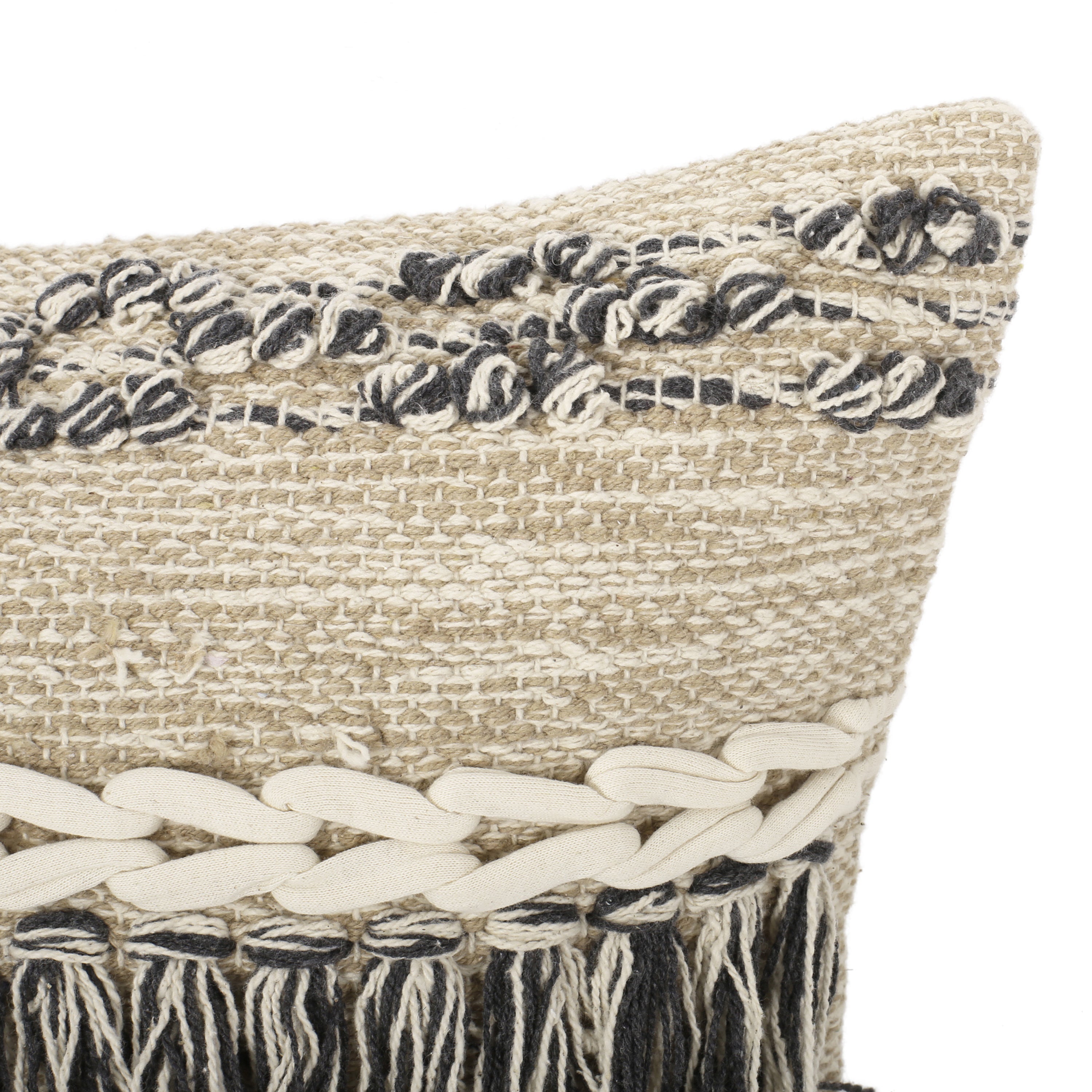 Ellana Hand-Loomed Boho Throw Pillow