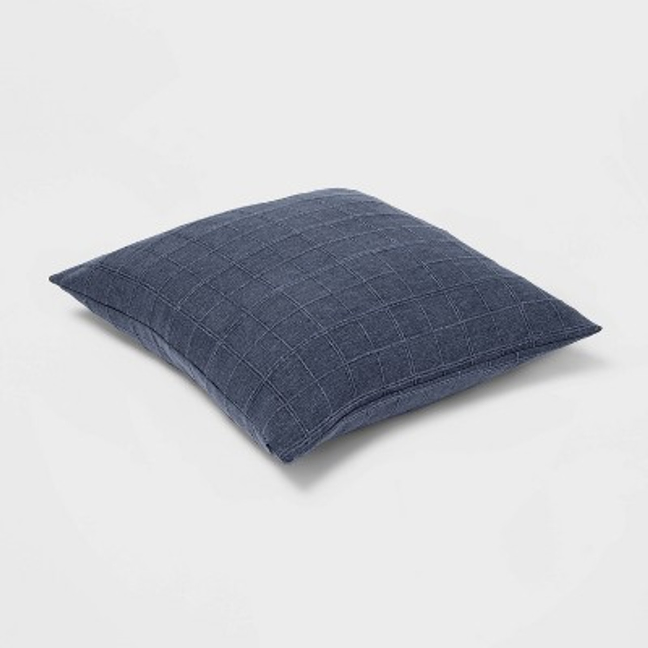 Oversized Woven Washed Windowpane Square Throw Pillow Blue - Threshold™