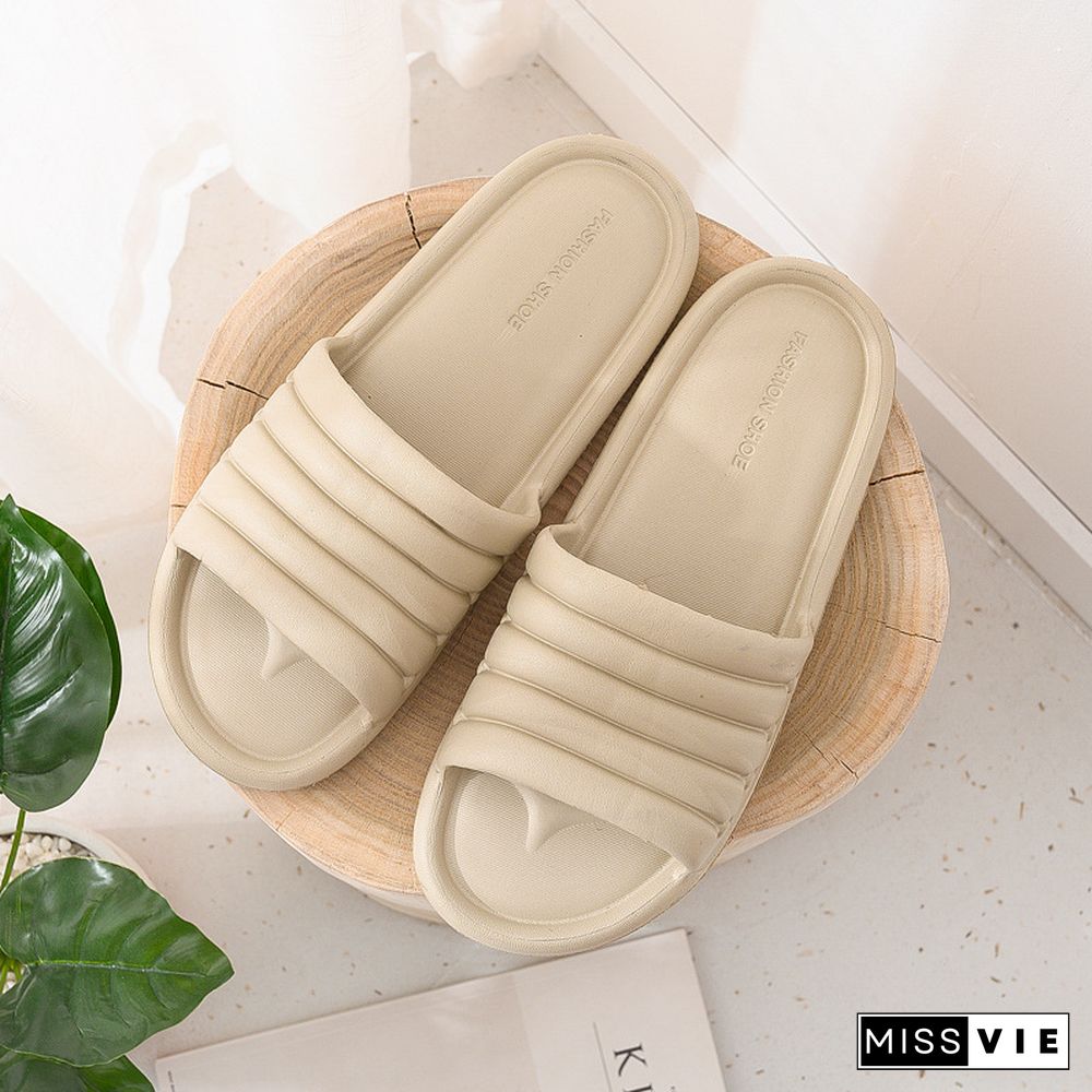 Fashion House Slippers EVA Soft Sole Slide Sandals Men Women Indoor Comfortable Non-slip Home Shower Slippers