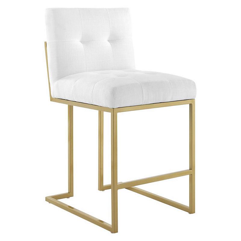 Modway Privy Gold Stainless Steel Upholstered Fabric Counter Stool