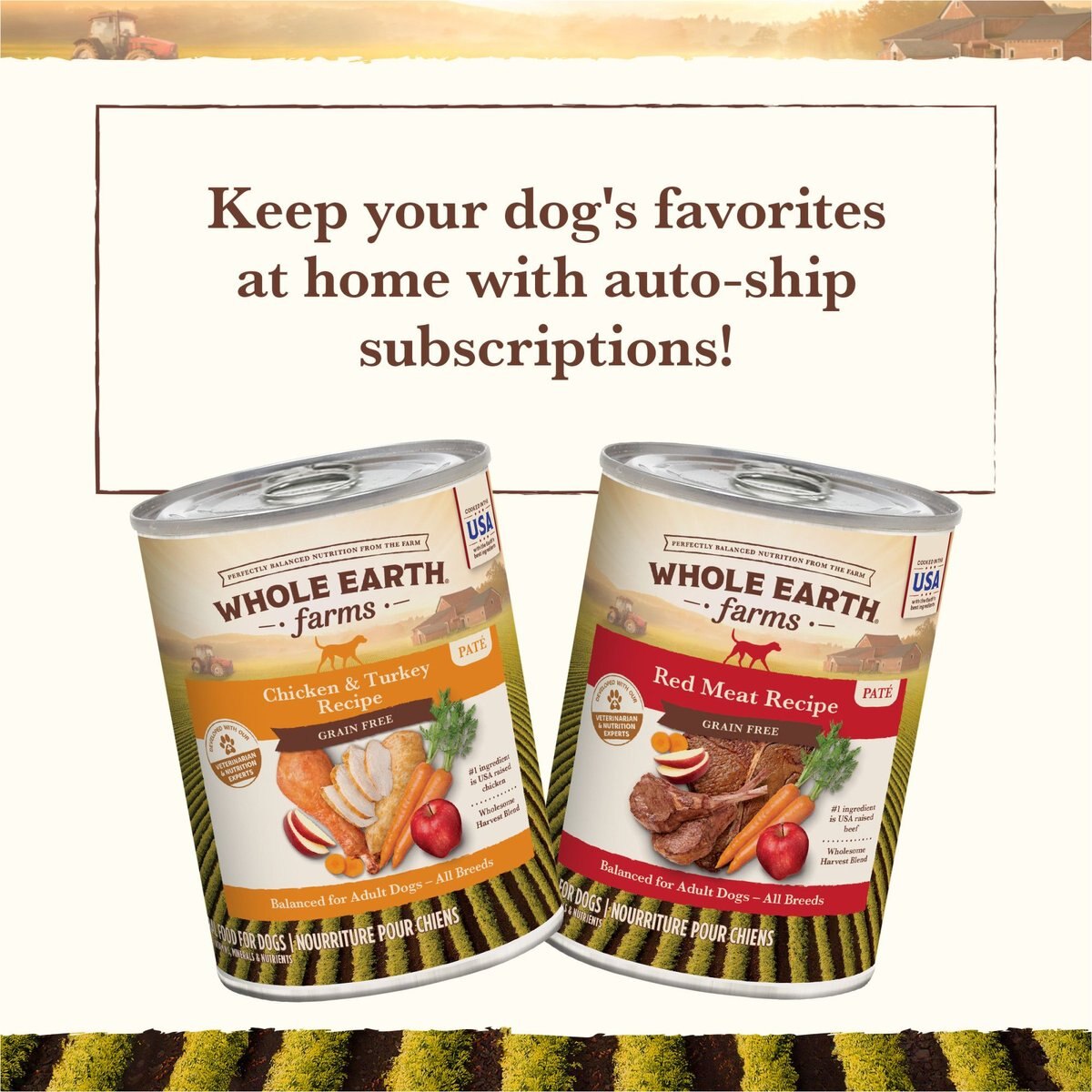 Whole Earth Farms Chicken and Turkey and Red Meat Recipes Grain-Free Variety Pack Wet Dog Food， 12.7-oz can， case of 12