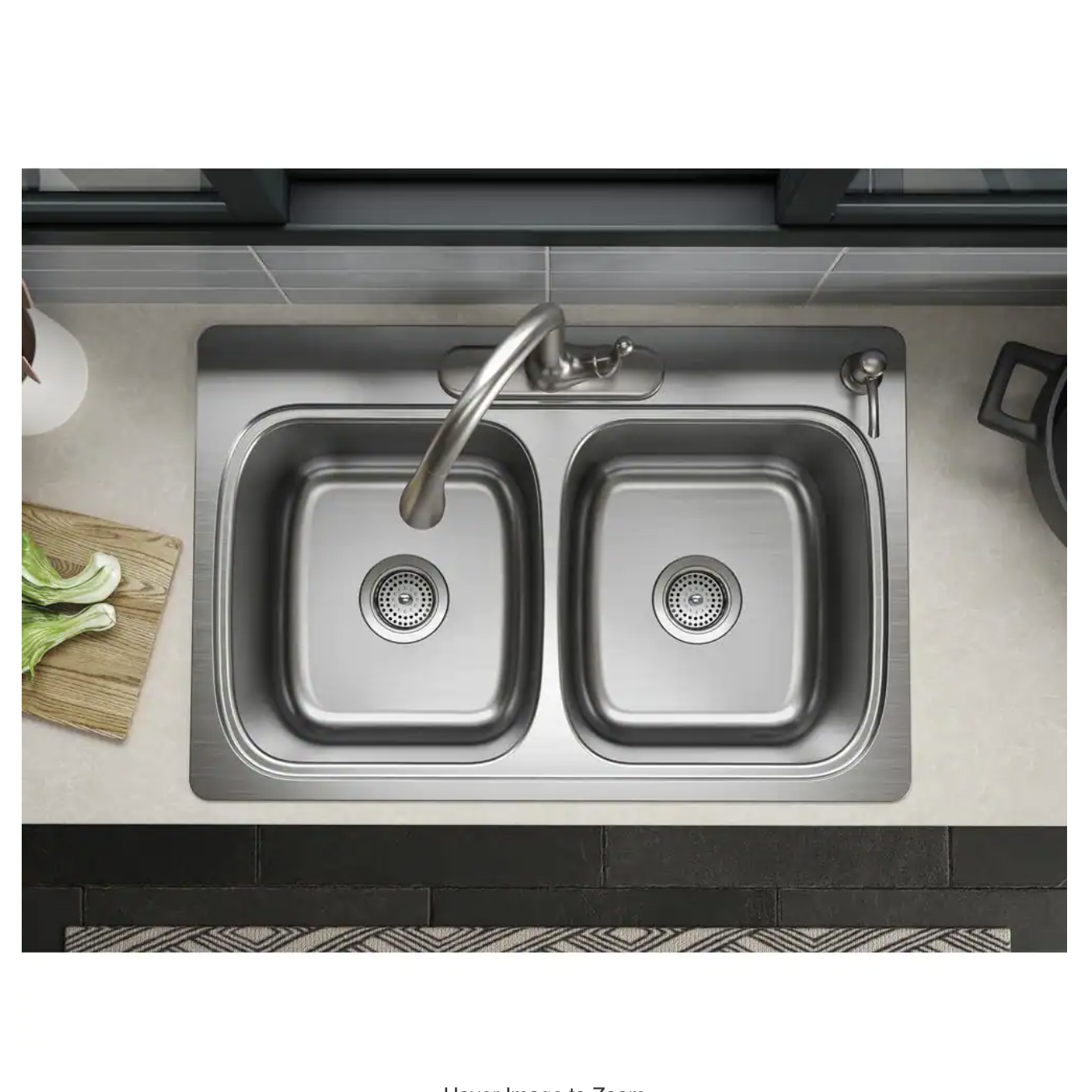 Kohler Verse Drop-In Stainless Steel 33 in. 4-Hole Double Bowl Kitchen Sink