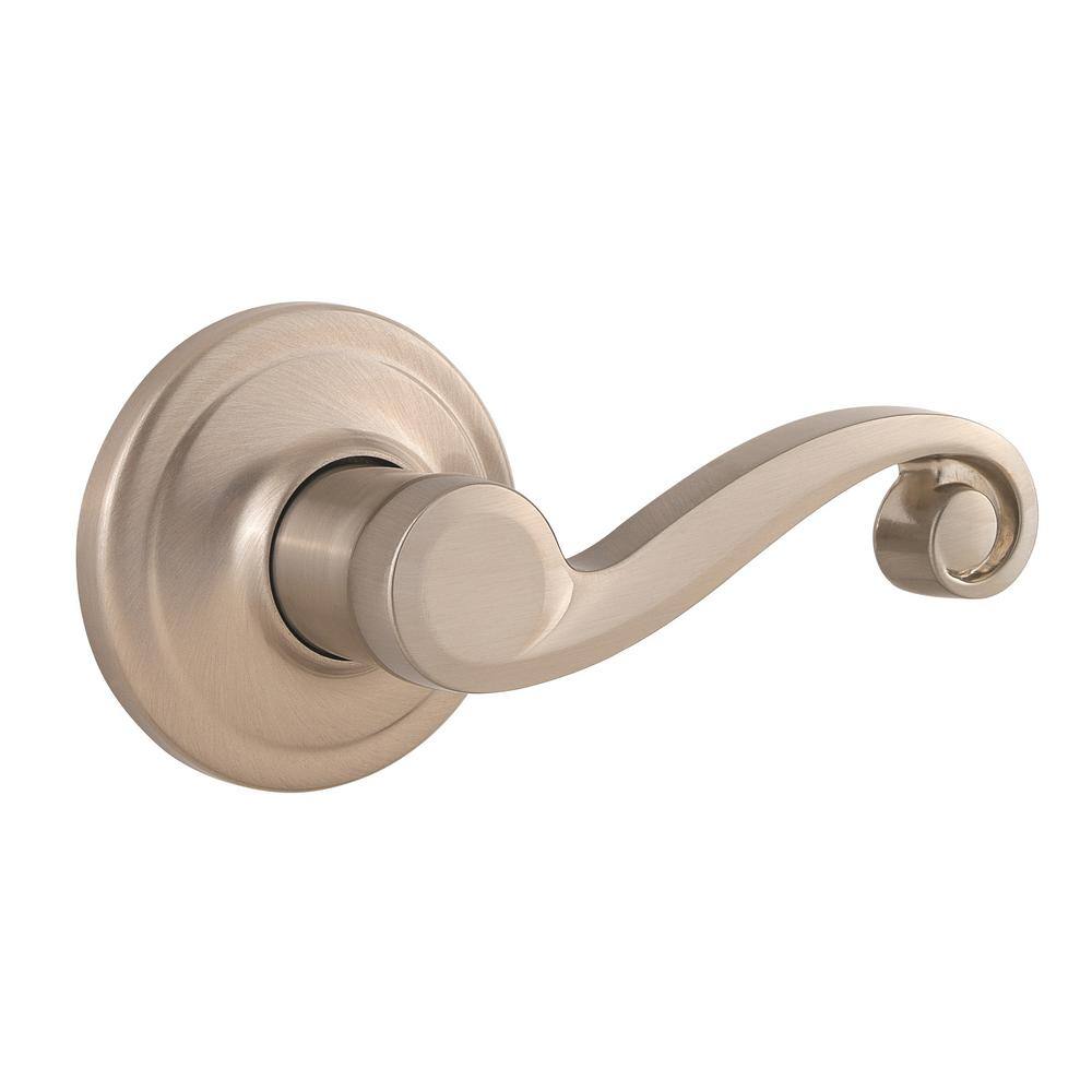 Kwikset Lido Satin Nickel Right-Handed Dummy Door Lever with Microban Antimicrobial Technology 788LL RH 15 V1