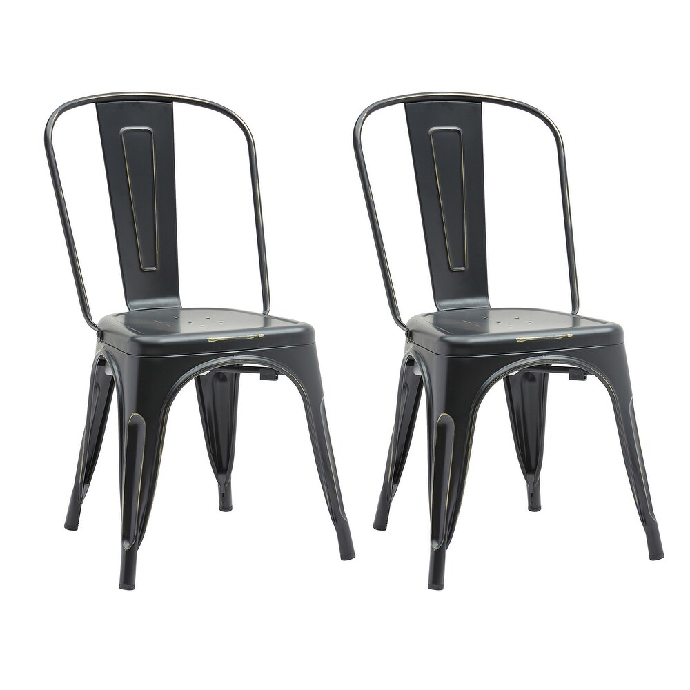 Williston (Set of 4 and 2) Indoor Outdoor Metal Stackable Dining Side Chairs