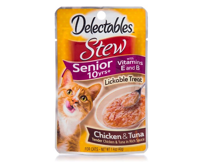 Hartz Delectables Lickable Treat Stew Seniors， Chicken  Tuna 1.4 oz. Pack