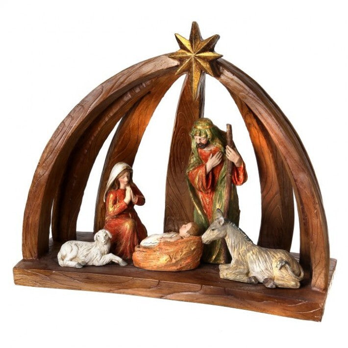 15 Nativity In An Arch Creche With Star