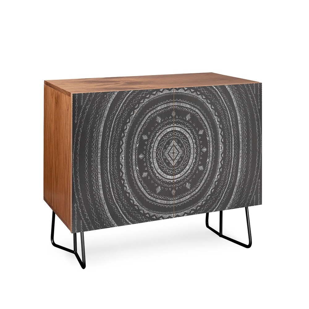 Deny Designs Grey Mandala Credenza Cabinet