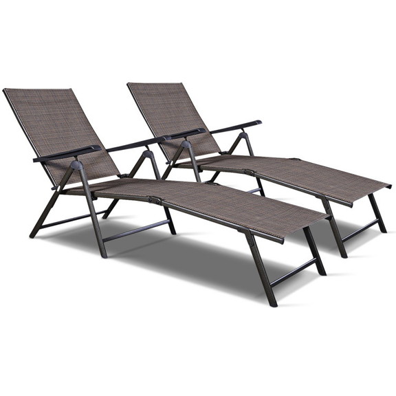 Costway 08913456 Set of 2 Adjustable Chaise Lounge...