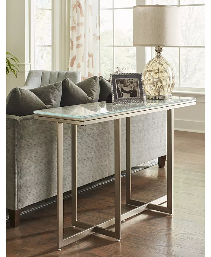 Furniture Eliza Glass Occasional Media Console Table