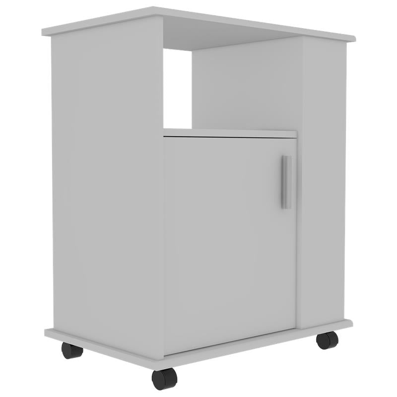 Home Square 2-Piece Set with Wall Cabinet and Kitchen Cart in White