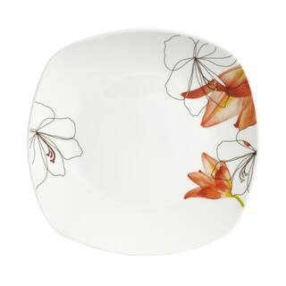 Tabletops Gallery Lily 16-Piece Casual White with Pattern Ceramic Dinnerware Set (Service for 4) TTU-T4260-EC