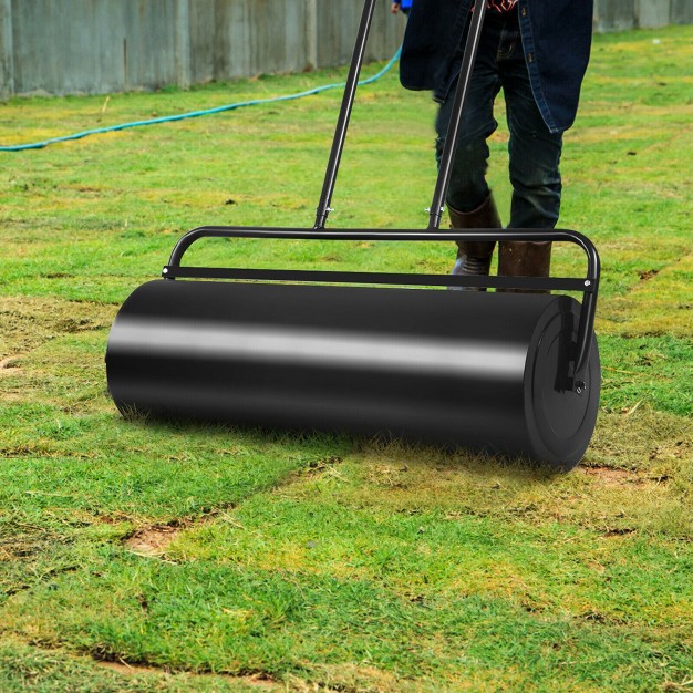 Costway 17 gallon Lawn Roller Heavy duty Steel Push pull Sod Roller 36 x27 x27 X 12 x27 x27 Black