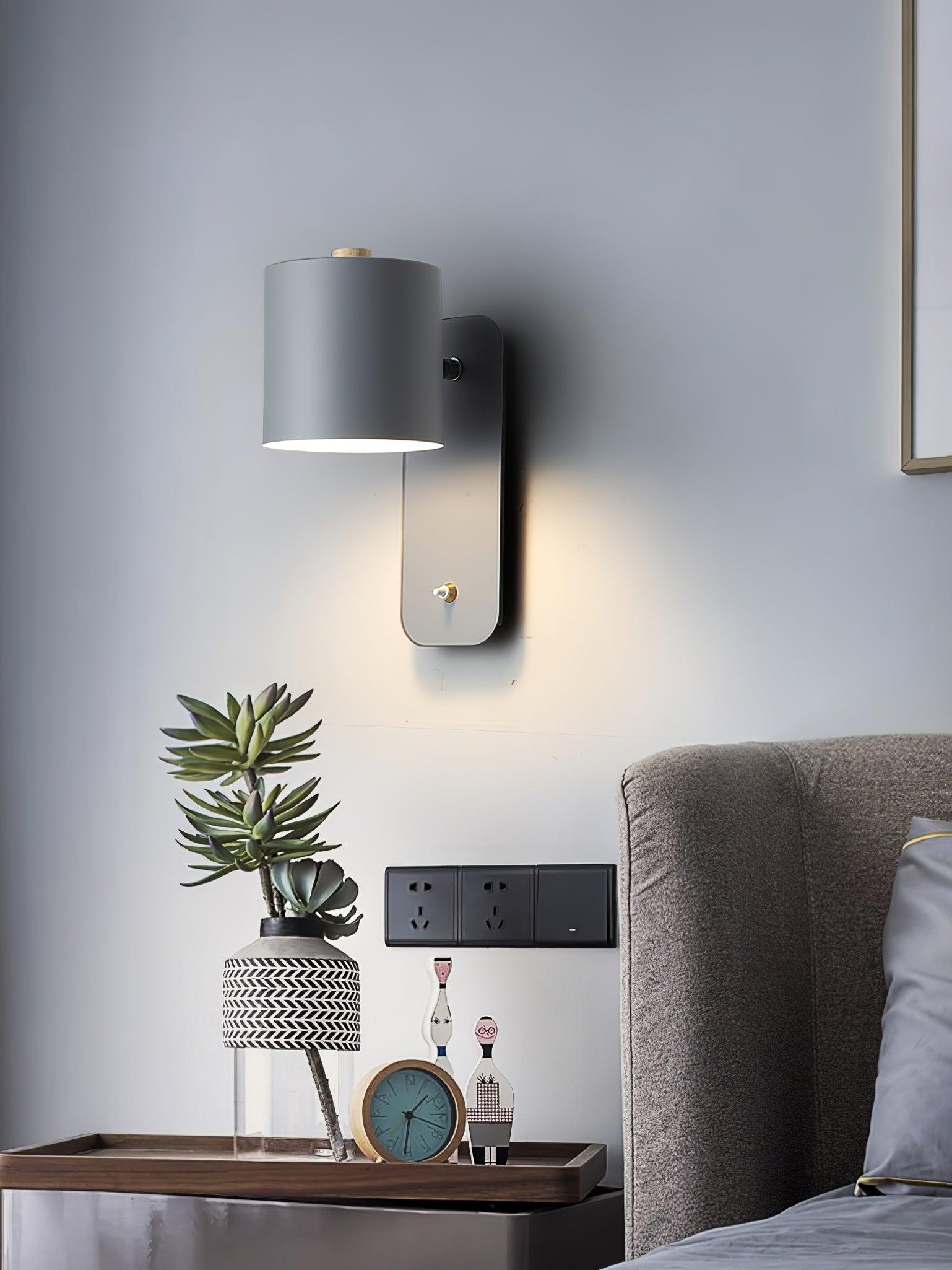 Rotatable Cylinder Plug-in Wall Lamp