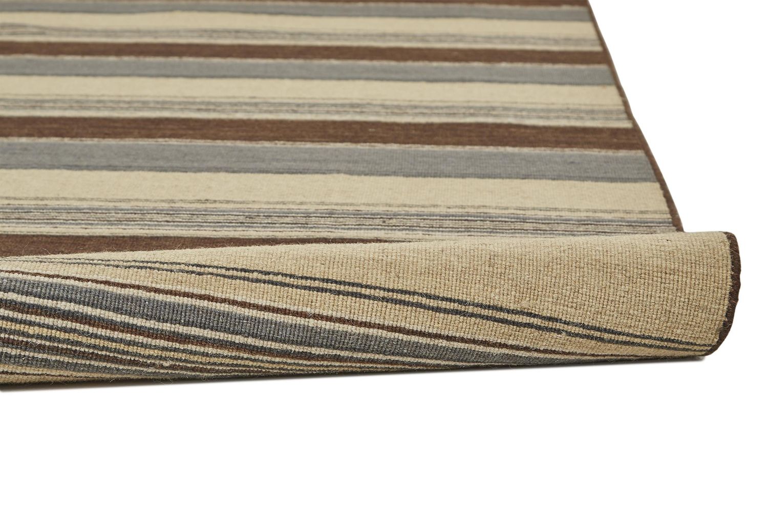 Naida Flatweave Brown and Gray Rug by BD Fine