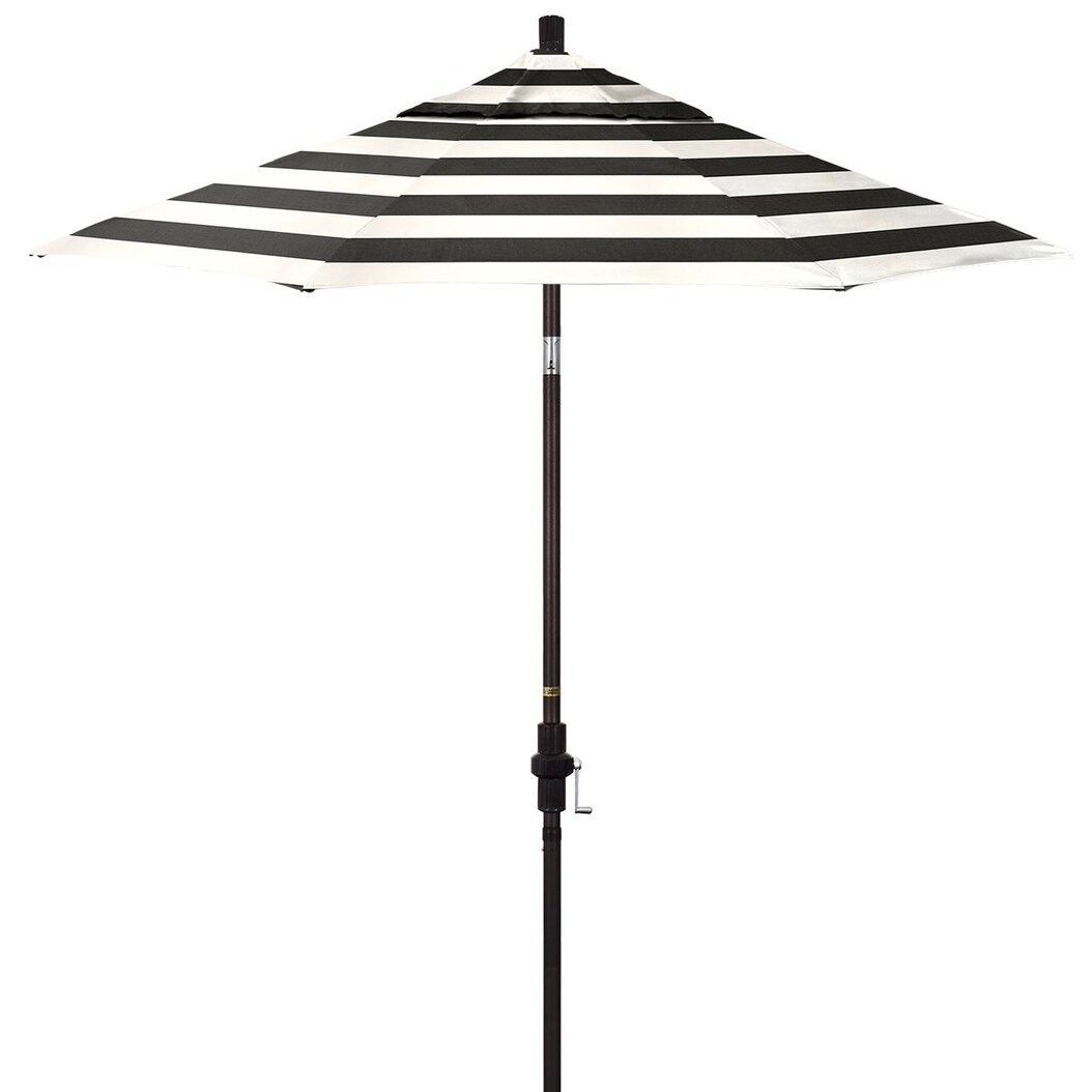 California Umbrella Sun Master Series 7.5 Ft Octagonal Aluminum Collar Tilt Patio Umbrella W/ Crank Lift and Fiberglass Ribs