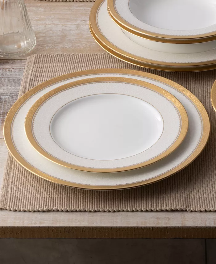 Noritake Odessa Gold Set of 4 Dinner Plates Service For 4