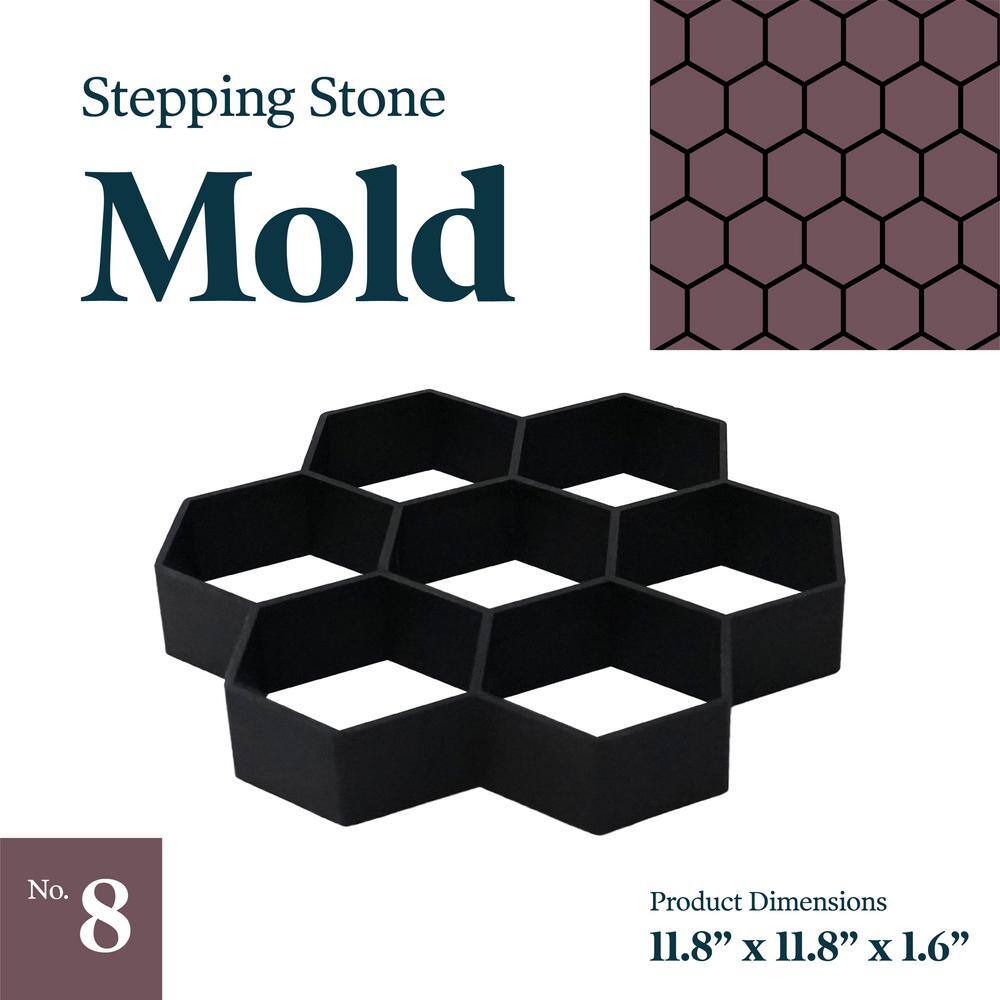 Yard Elements Concrete Stepping Stone Molds Reusable DIY Paver Pathway Maker for Gardens Walkways Outdoor Patios (Mold 6) 01-0762