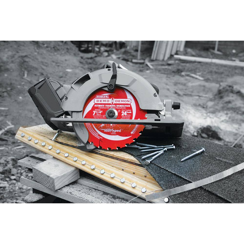 DIABLO Demo Demon 7-14 in. 24-Tooth FramingDemolition Circular Saw Blade D0724DR