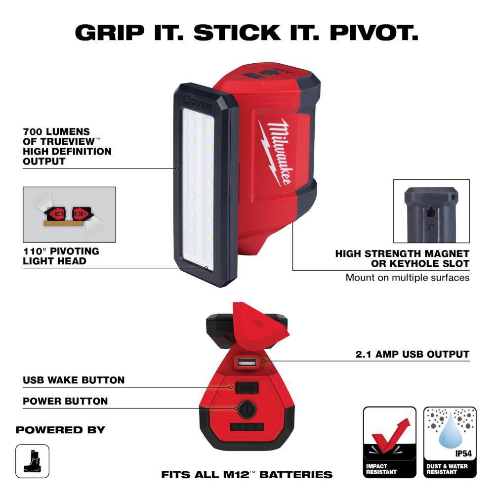 MW M12 FUEL 12-Volt 3 in. Lithium-Ion Brushless Cordless Cut Off Saw Kit with M12 ROVER Service Light 2522-21XC-2367-20