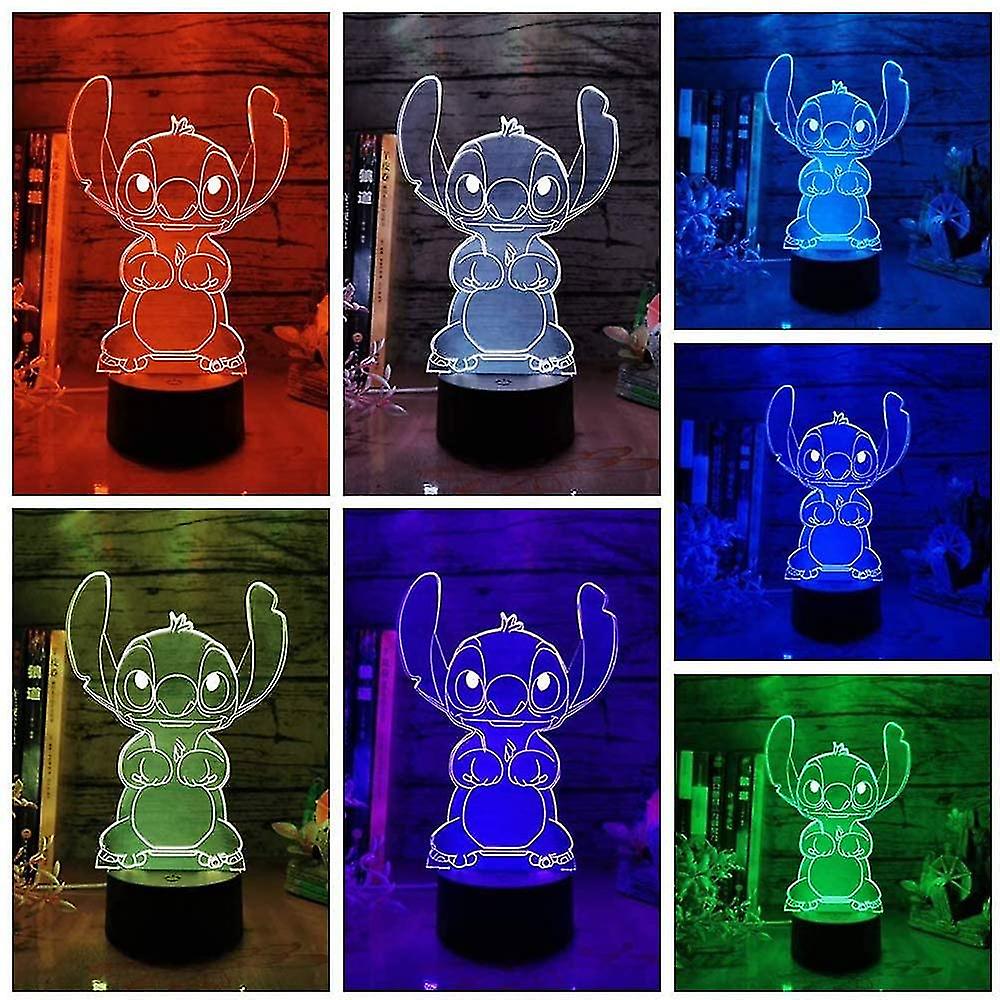 Attoe Stitch Night Light， Lilo And Stitch 3d Led Stitch Toys Intelligent Remote Control Stitch Lamp 16 Color Stitch Light For Christmas Stitch Gifts