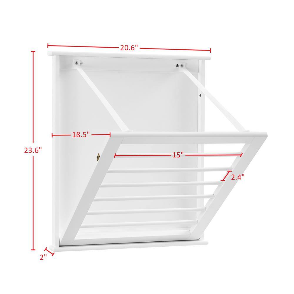 DANYA B Folding Wall Mounted Drying Rack - White BQ1038