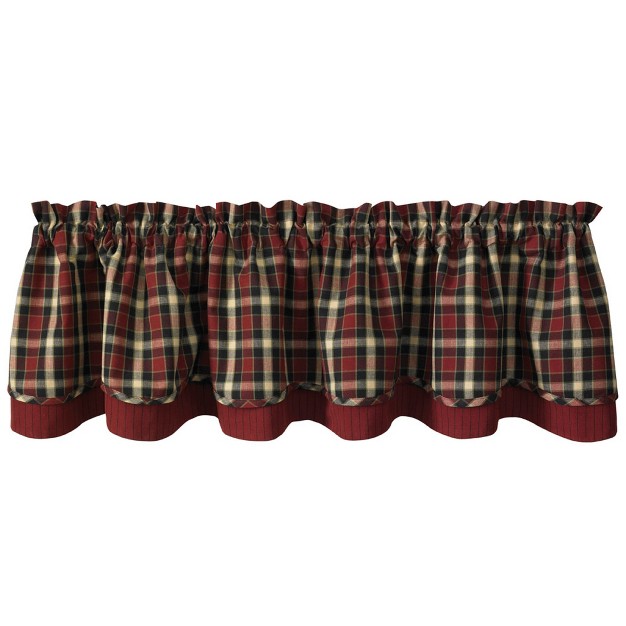 Park Designs Plaid Concord Lined Layered Valance 16x72