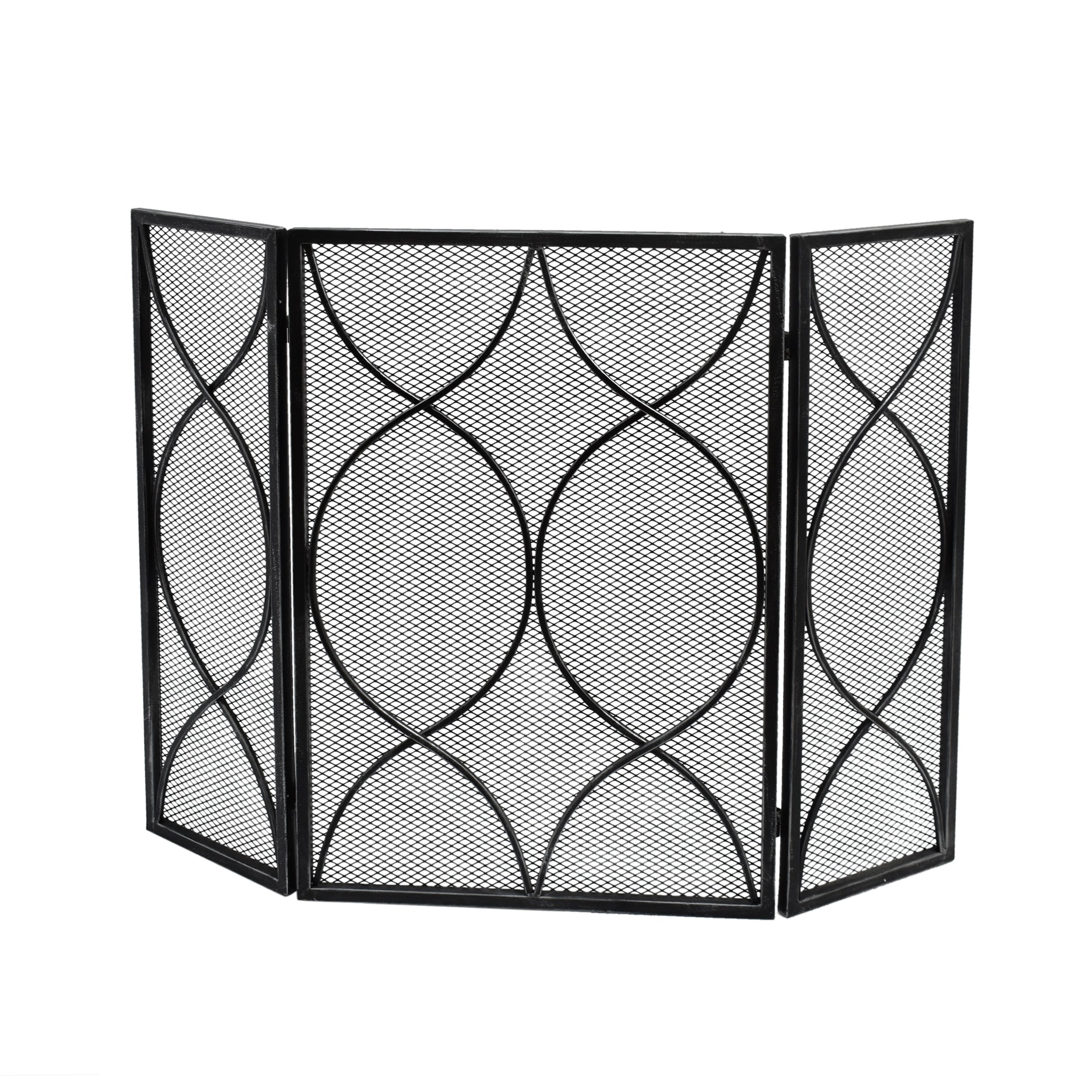 Laylah Modern Three Panel Iron Firescreen