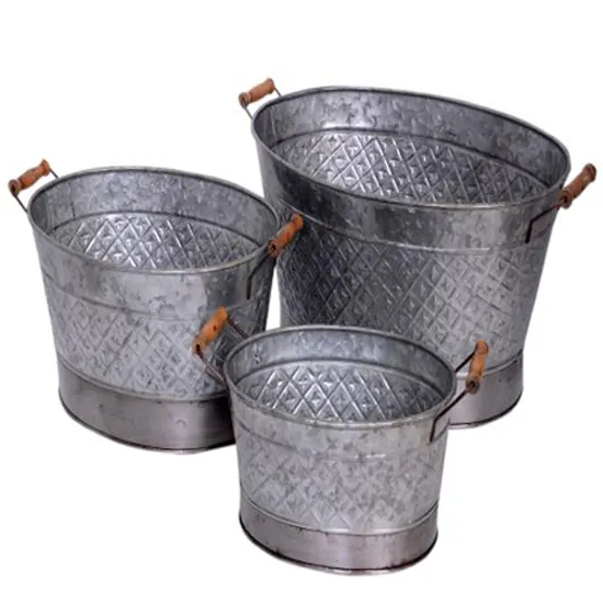 indoor Outdoor Galvanize Wholesale Zinc Planters Flower Plant Pots smart home decoration