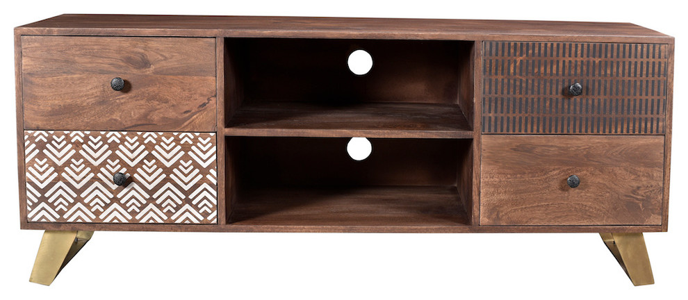 Timbergirl Olga Retro TV Console with Drawers   Midcentury   Entertainment Centers And Tv Stands   by Timbergirl  Houzz