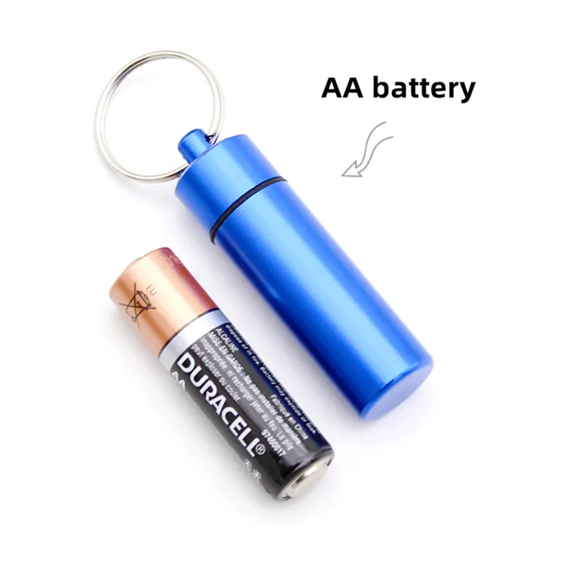 Portable Waterproof 60*17MM Mini Aluminum oy Keychain Medicine Storage Case  Metal Pill Box