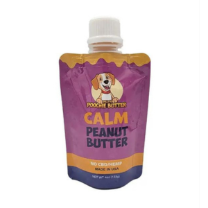Poochie Butter Calming Peanut Butter Squeeze Pack Dog Treat with Valer