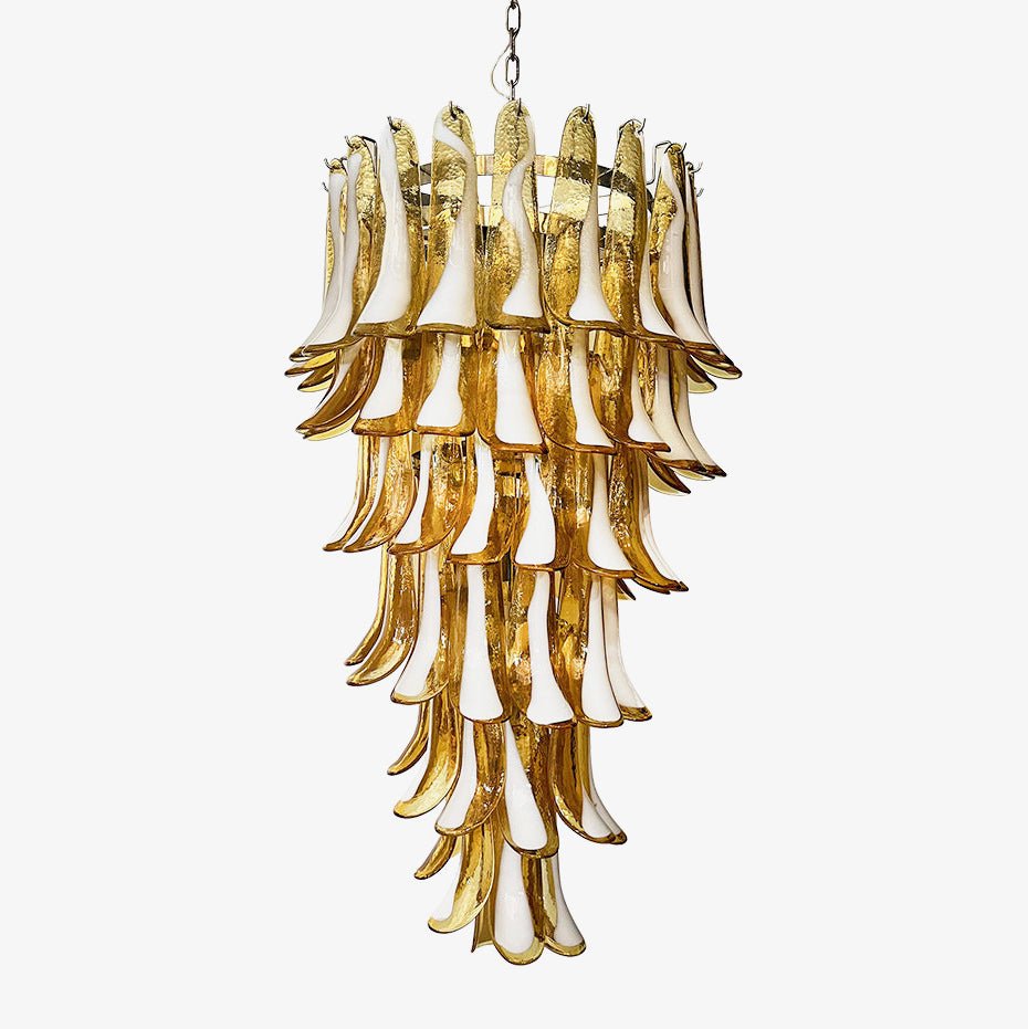 Murano Amber Petals Spiral Chandelier