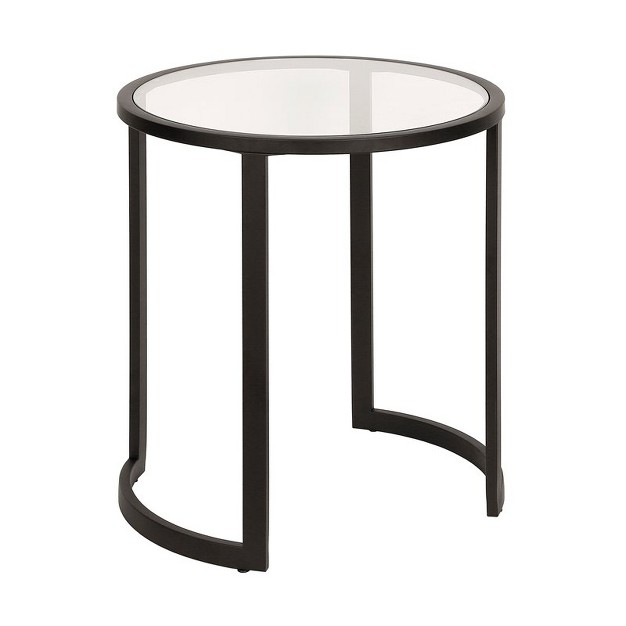 Metal Double Circular Side Table In Black Henn amp hart