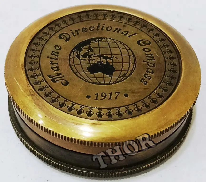 Marine Directional Compass 1917 Antique Brass Compass 2 inches Vintage Brass Pocket Compass Gift Item