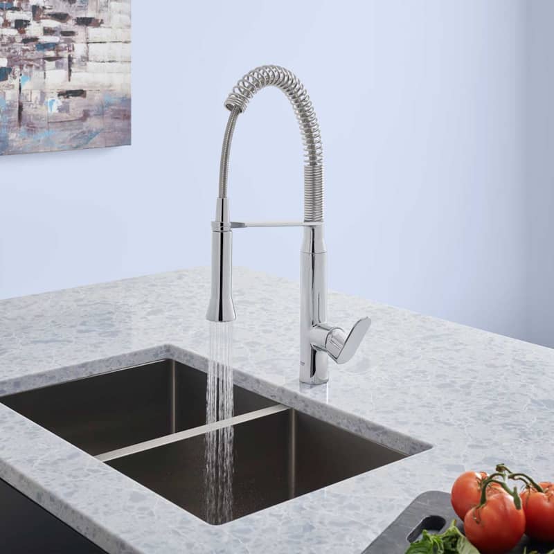 GROHE K7 Medium StarLight Chrome Semi-Pro Kitchen Faucet