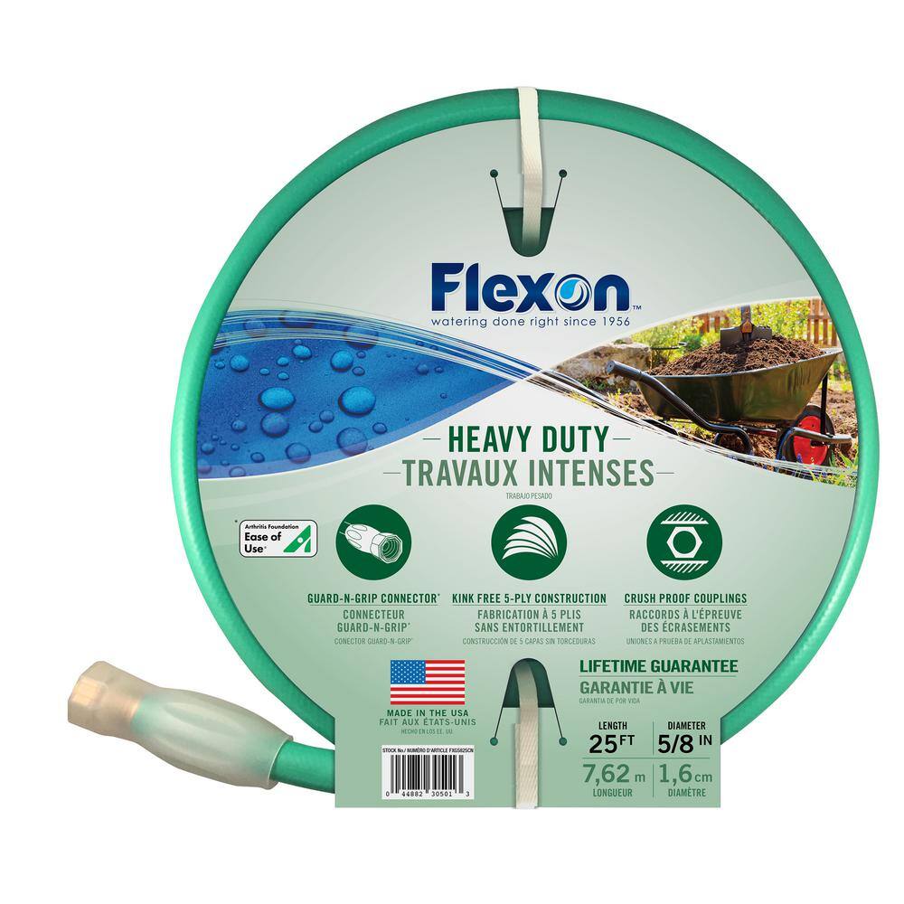 Flexon 58 in. x 25 ft. Heavy-Duty Garden Hose FXG5825CN