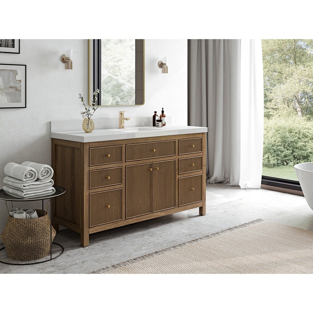 Willow Collections 60 in. W x 22 in. D Sonoma Teak Single Sink Bathroom Vanity with Countertop