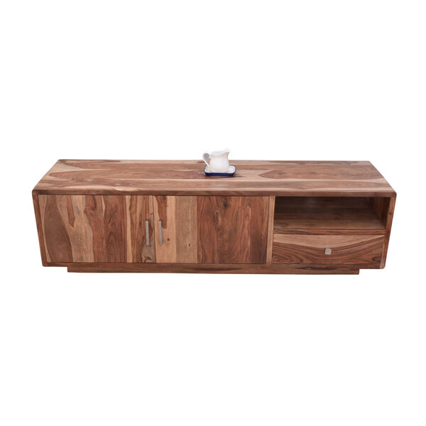 Vacation Natural Low Console with Cabinet and Drawer