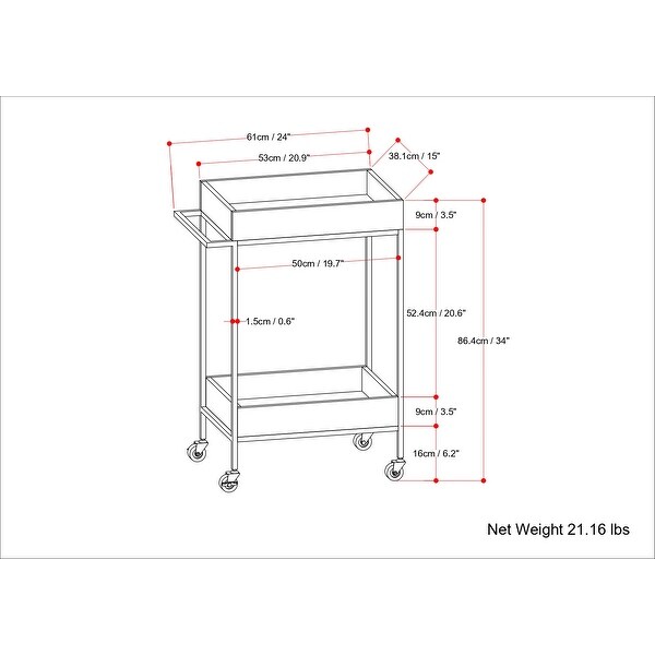 WYNDENHALL Trellis 26 inch Industrial Contemporary Bar Cart in Natural - 15